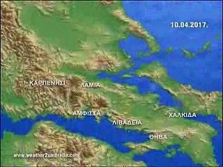 Η πρόγνωση του καιρού για την Δευτέρα 10-4-2017