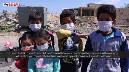 Skynews Idlib child warns Assad: Your day will come