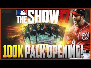 MLB THE SHOW 17 100K STUBS PACK OPENING!!!  BIGGEST EVER!
