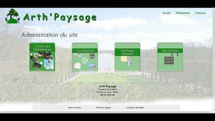 Interface administration création site internet carte de visite artisans PME TPE O2i Concept