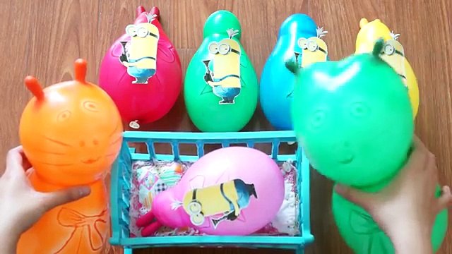 Minion Learn Colors Balloons for Children _ Jumping on the bed Nursery Rhymes Song _ Surprise Fun