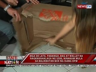 SONA: Mga de lata, pabango, bag at wallet, ninakaw mula sa balikbayan box ng isang OFW
