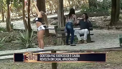 Loiraça provoca briga de casais durante aquecimento no parque - YouTube