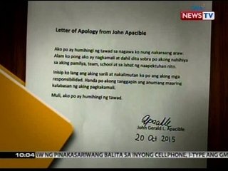 SONA: Ateneo player na si John Apacible, humingi ng tawad sa kinasangkutang road rage