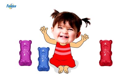 Bad Baby crying and learn colors-Colorful Gummy Bear (Cars For Krty5646