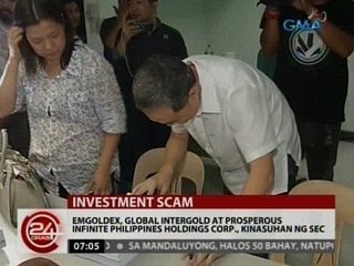 24Oras: Emgoldex at dalawa pang investment companies, kinasuhan ng SEC