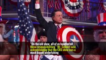 A cameraman circles around him, and Mr. Colbert looks directly into the lenses and says, “Hey.” Mr. Licht said Mr. Colbert had started doing