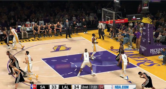 NBA 2K17 Kawhi Leonard & Spurs Highlights at Lakers 2017.02.26