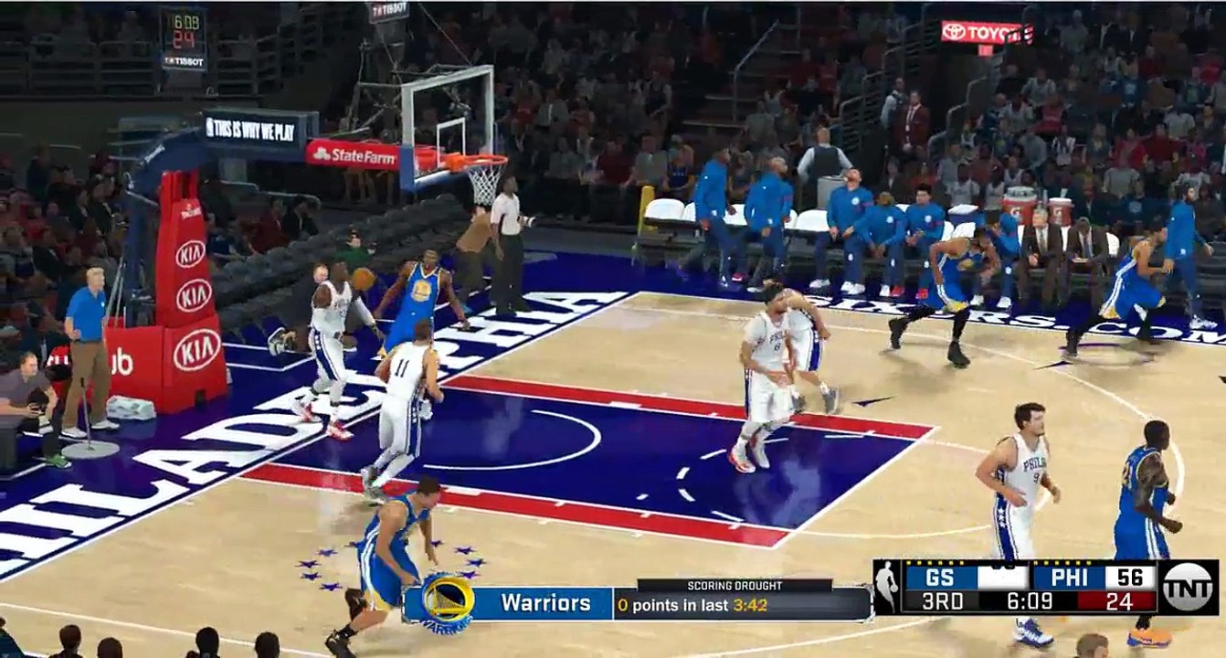 NBA 2K17 Stephen Curry & Kevin Durant Highlights at 76ers 2017.02.27