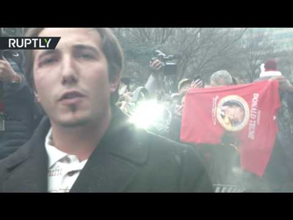 Riot police use pepper spray as anti-Trump Inauguration Day protests turn violent