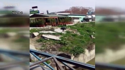 Uyuşturucunun etkisiyle dereye uçtu