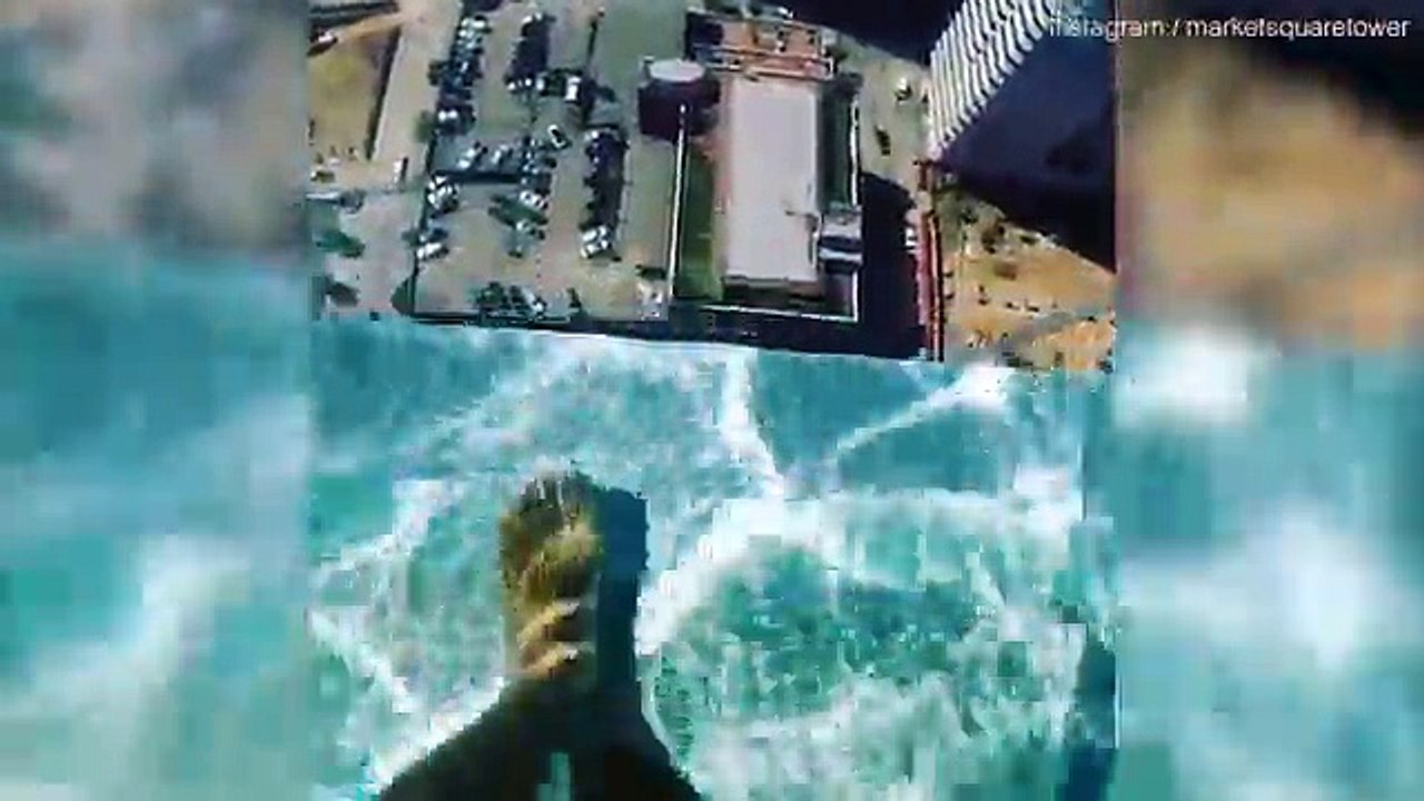 Dizzy video showcases glass-bottomed swimming pool 40 stories high