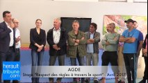 AGDE - STAGE - RESPECT DES REGLES A TRAVERS LE SPORT - AVRIL 2017