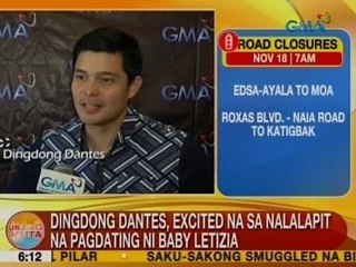 UB: Dingdong Dantes, excited na sa nalalapit na pagdating ni Baby Letizia