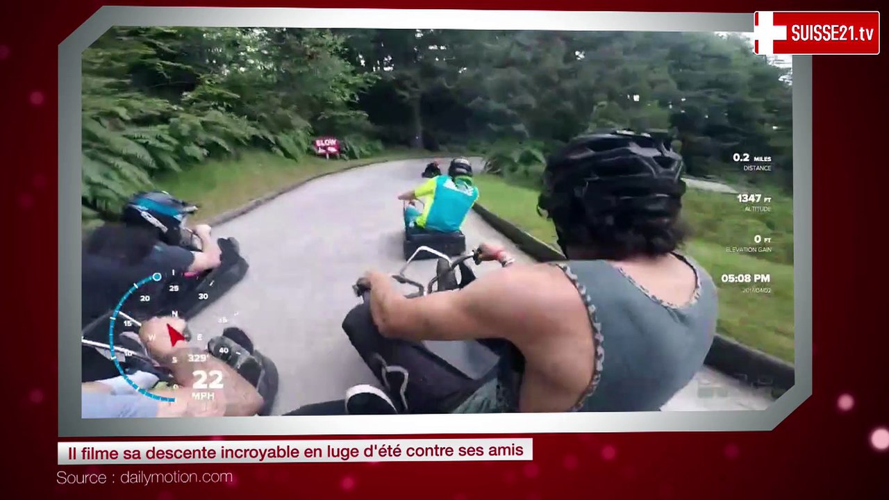 Il filme sa descente incroyable en luge d'été contre ses amis