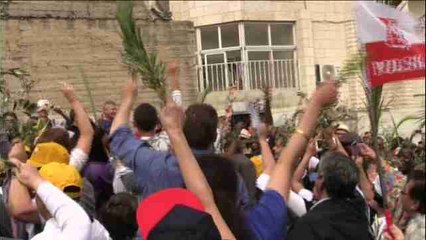 Ambiente festivo y alta asistencia en el Domingo de Ramos de Jerusalén