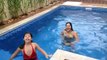 Desafio da piscina com minha irmã