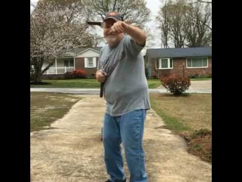 Man With Knife Through His Head Goes Skateboarding Holding Nunchucks