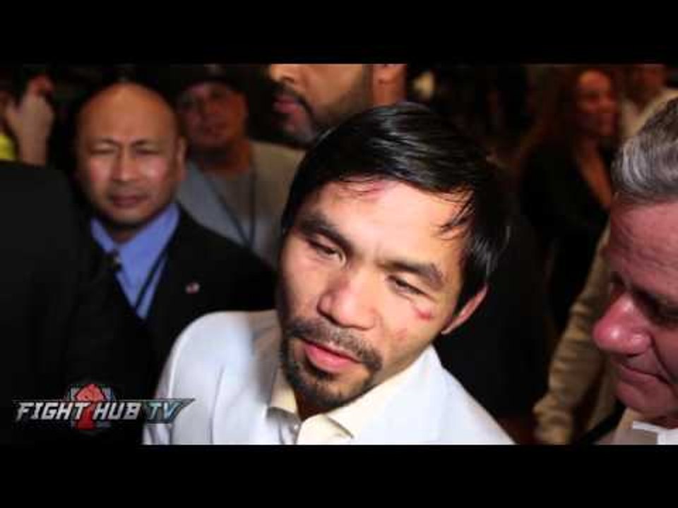 Manny Pacquiao "Bradley improved..It was a harder fight. I was going for the KO every round!"