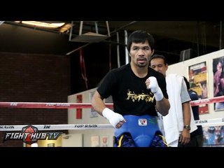 Manny Pacquiao's Final Workout 3 days before Vargas fight - Vintage speed on display!