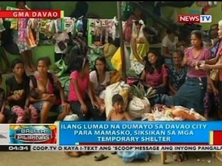 Ilang lumad na dumayo sa Davao City para mamasko, siksikan sa mga temporary shelter