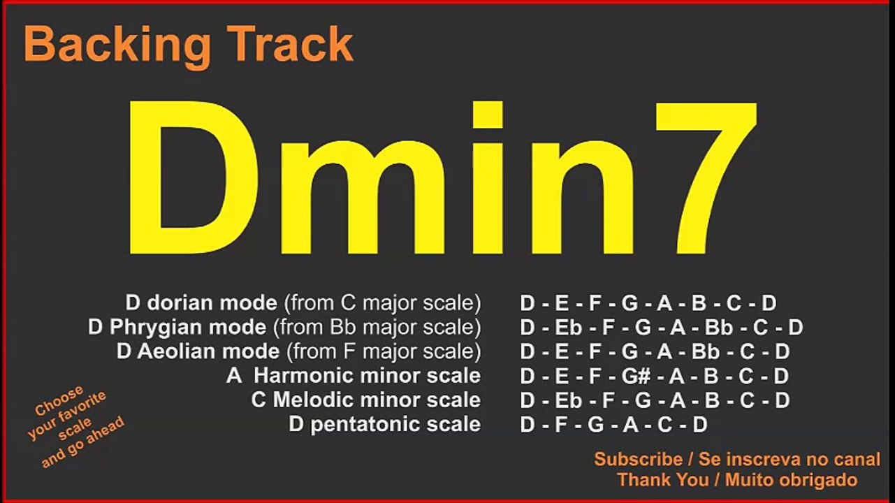 Dmin7 chord - Dm7 Ré menor 7 Backing track