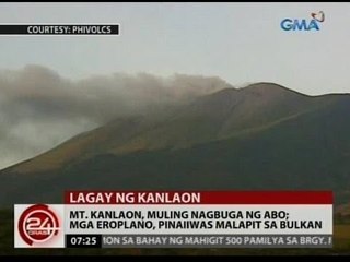 24Oras: Mt. Kanlaon, muling nagbuga ng abo; mga eroplano, pinaiiwas malapit sa bulkan