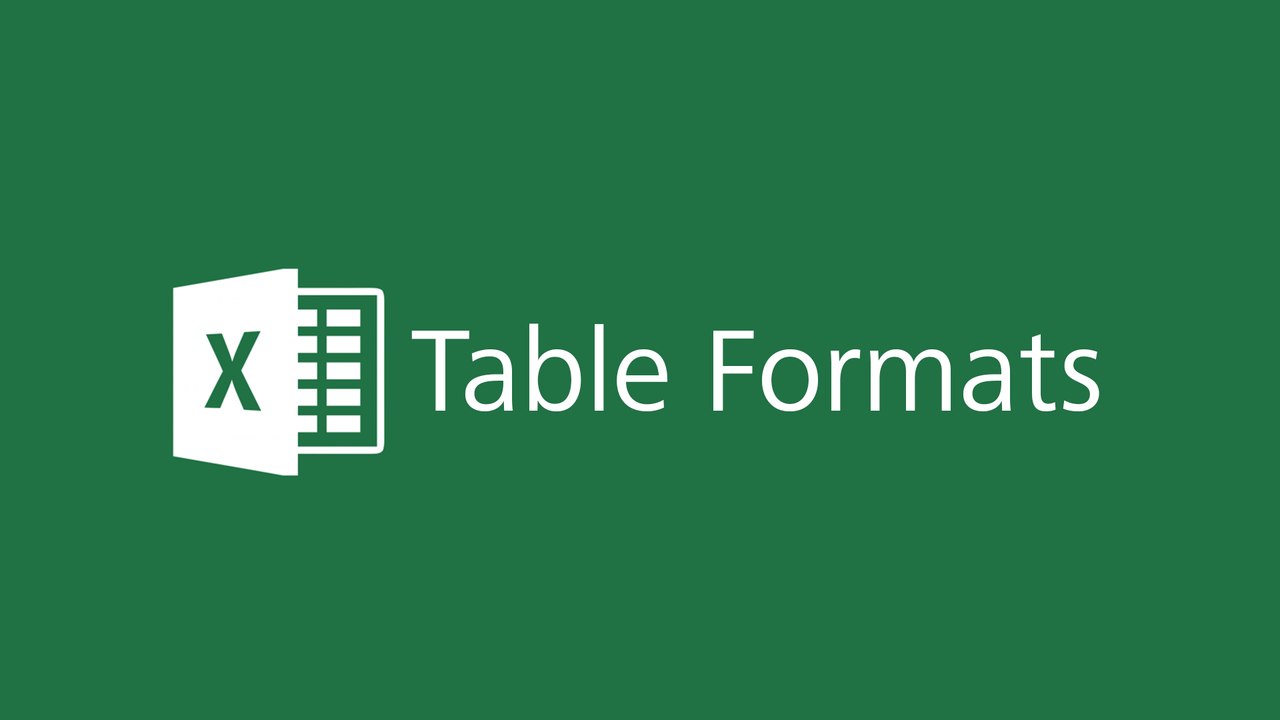 Microsoft Excel 2016 Tutorial - Table Formats in Excel