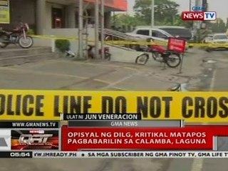 QRT: Opisyal ng DILG, kritikal matapos pagbabarilin sa Calamba, Laguna