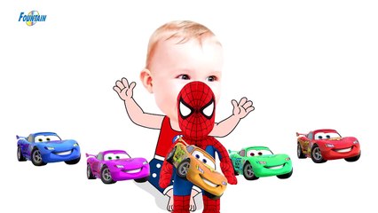 Bad Baby crying and learn colors-Colorful Cars vs Spider-Man- 345353