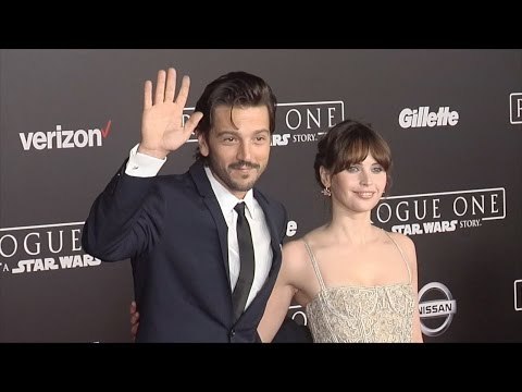 Diego Luna and Felicity Jones Rogue One: A Star Wars Story World Premiere Red Carpet