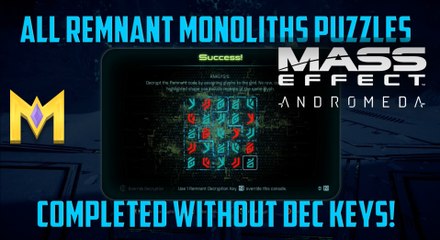 Mass Effect Andromeda Guide: Planet Voeld - Glyph Puzzle #1, #2 & #3 - "Planet Voeld Glyph Puzzles"
