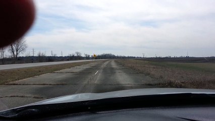 Driving on Route 66 just south of Dwight, Illinois