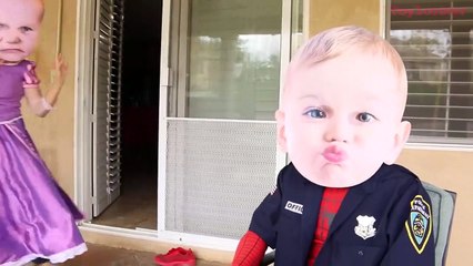 Bad Baby Rapunzel GOES to JAIL! w_ SpiderBaby Police & Minnie Mouse in R