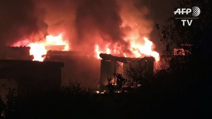 Incêndio atinge campo de migrantes na França