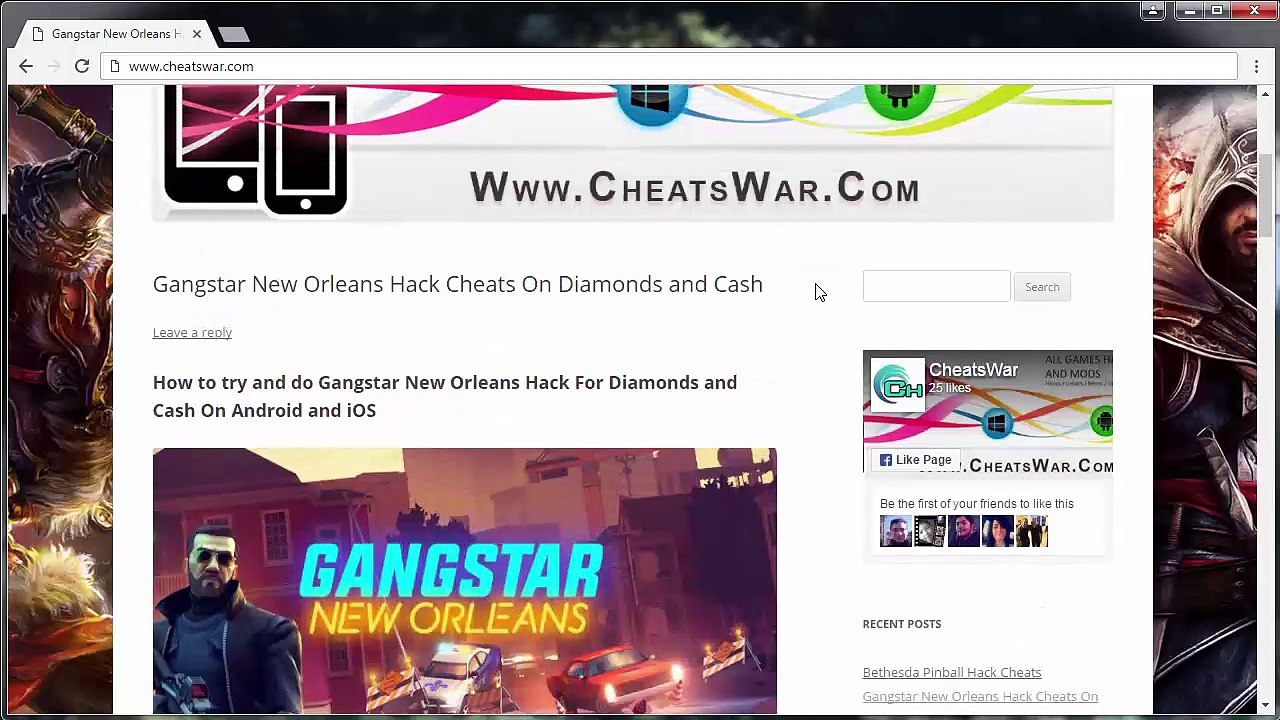 Get Gangstar New Orleans Cheats on Diamonds and Cash - Android and iOS