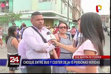 SMP: pasajeros de coaster resultaron heridos tras accidente de tránsito