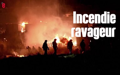 Grande-Synthe: le camp de migrants détruit par un incendie