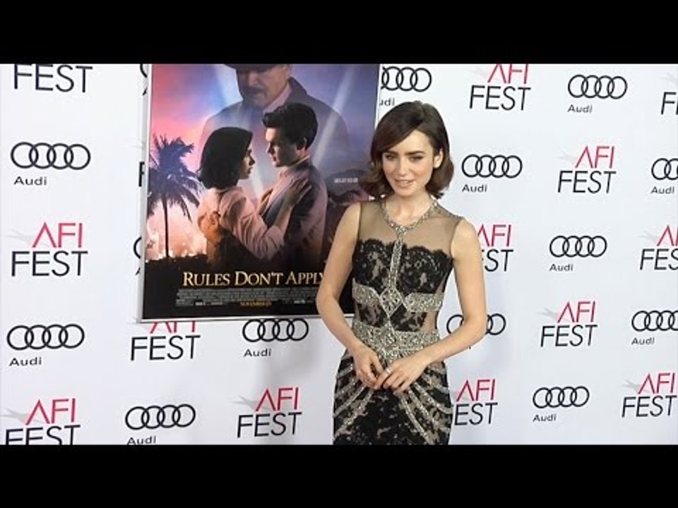 Lily Collins AFI FEST "Rules Don't Apply" World Premiere Red Carpet
