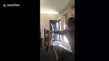 Talented girl, 4, training to be a boxer with her dad