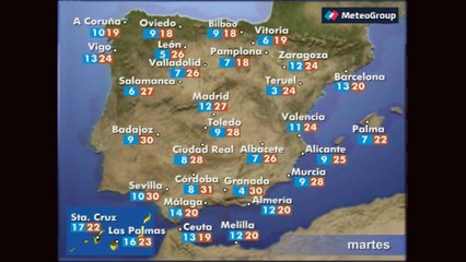 Previsión del tiempo para este martes 11 de abril