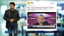 Le   du Grand Soir 3 : Marine Le Pen fait polémique avec ses propos sur le Vél d'Hiv