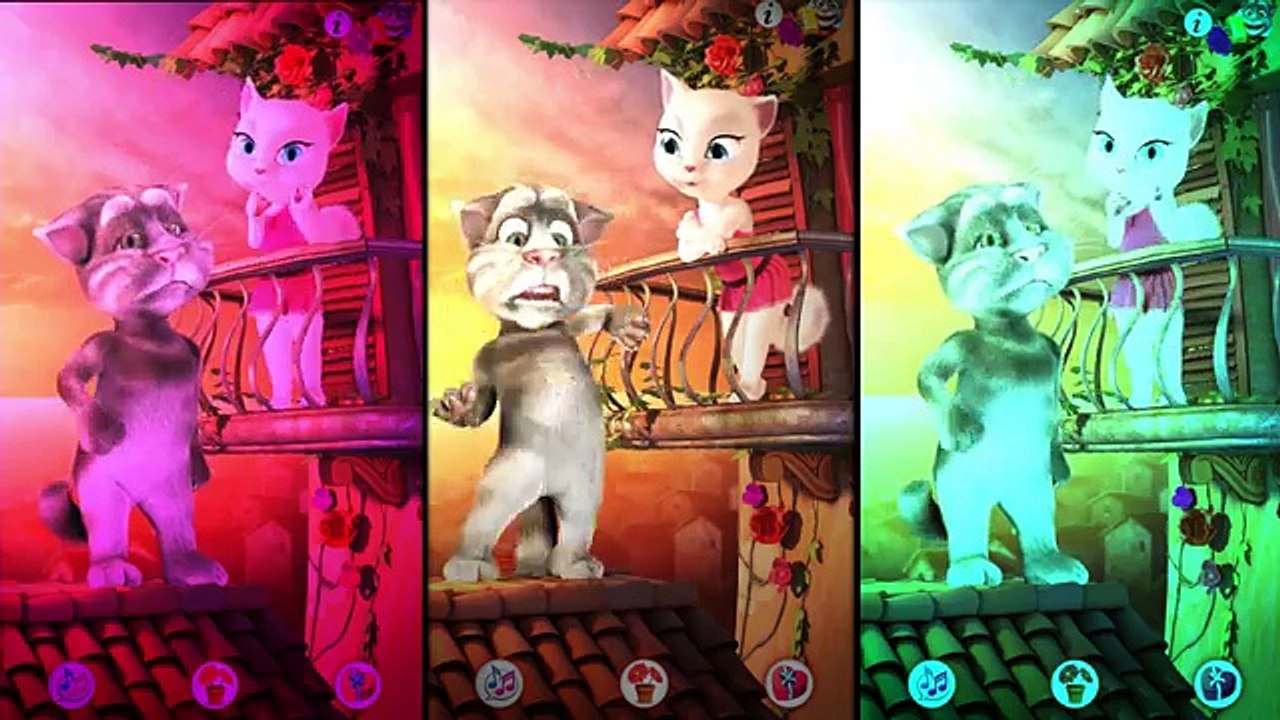 Baby Learn Colors with My Talking Tom and Angela Love Colours Animation Education Cartoons For Kids