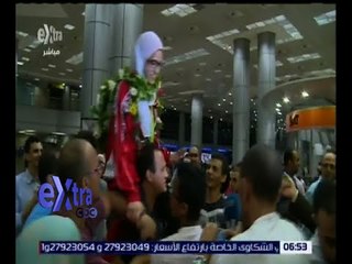 غرفة الأخبار | شاهد.. استقبال حافل لهداية ملاك الفائزة بالميدالية البرونزية في التايكوندو