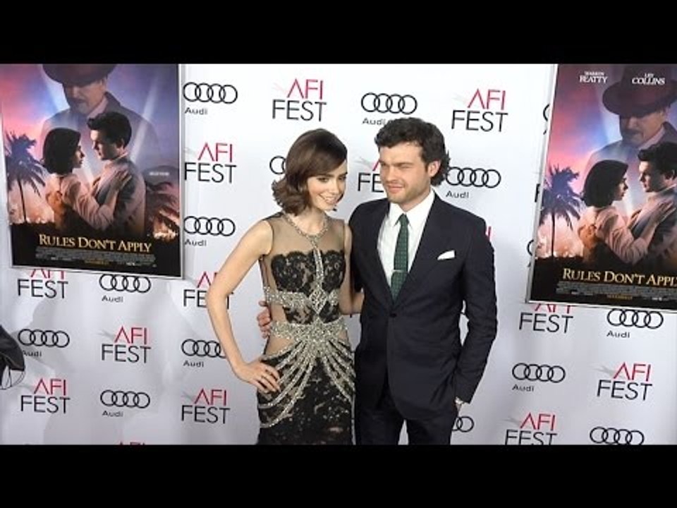 Alden Ehrenreich & Lily Collins AFI FEST "Rules Don't Apply" World Premiere Red Carpet