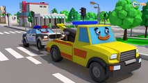 Police Car and Tow Truck Chase - Service Vehicles Cartoons for children 3D - Cars & Truck Stories