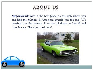 Classic & Old Mopar’s Cars for Sale at Moparsonsale.com