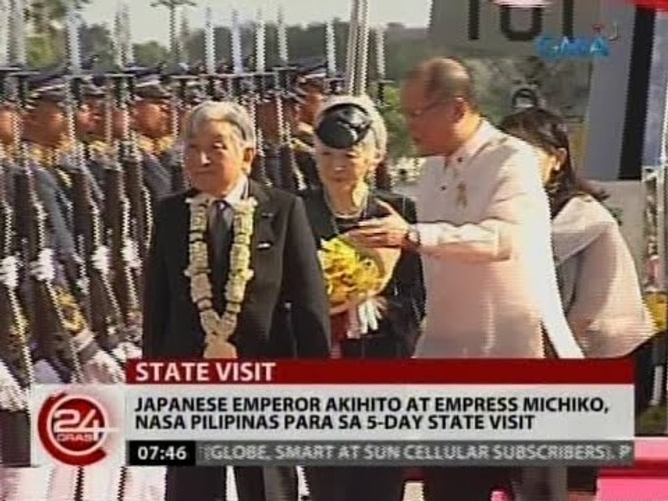 24 Oras: Japanese Emperor Akihito at Empress Michiko, nasa Pilipinas para sa 5-day state visit
