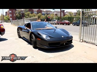 Joe Schilling rolls out of hard training session in his brand new Ferrari