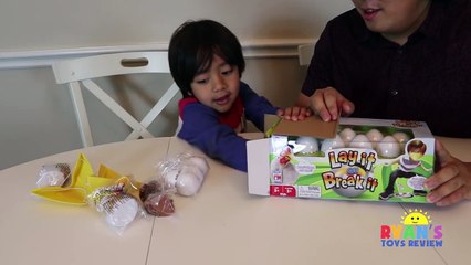 Lay it or Break It game for Kids! Family Fun Game Night! Catch Egg Surprise Toys Children Activities